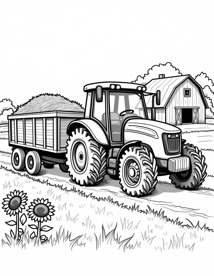 Farm Tractor coloring page