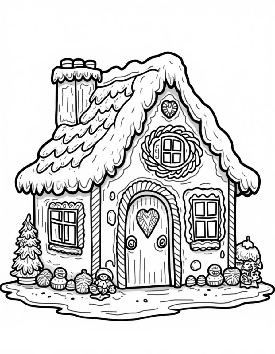 Gingerbread House coloring page