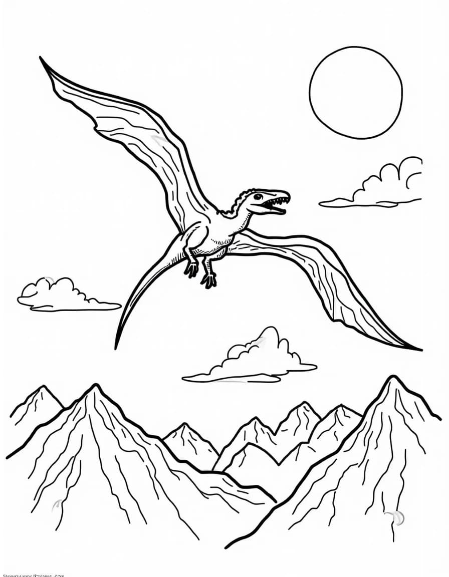 Flying Pterodactyl coloring page