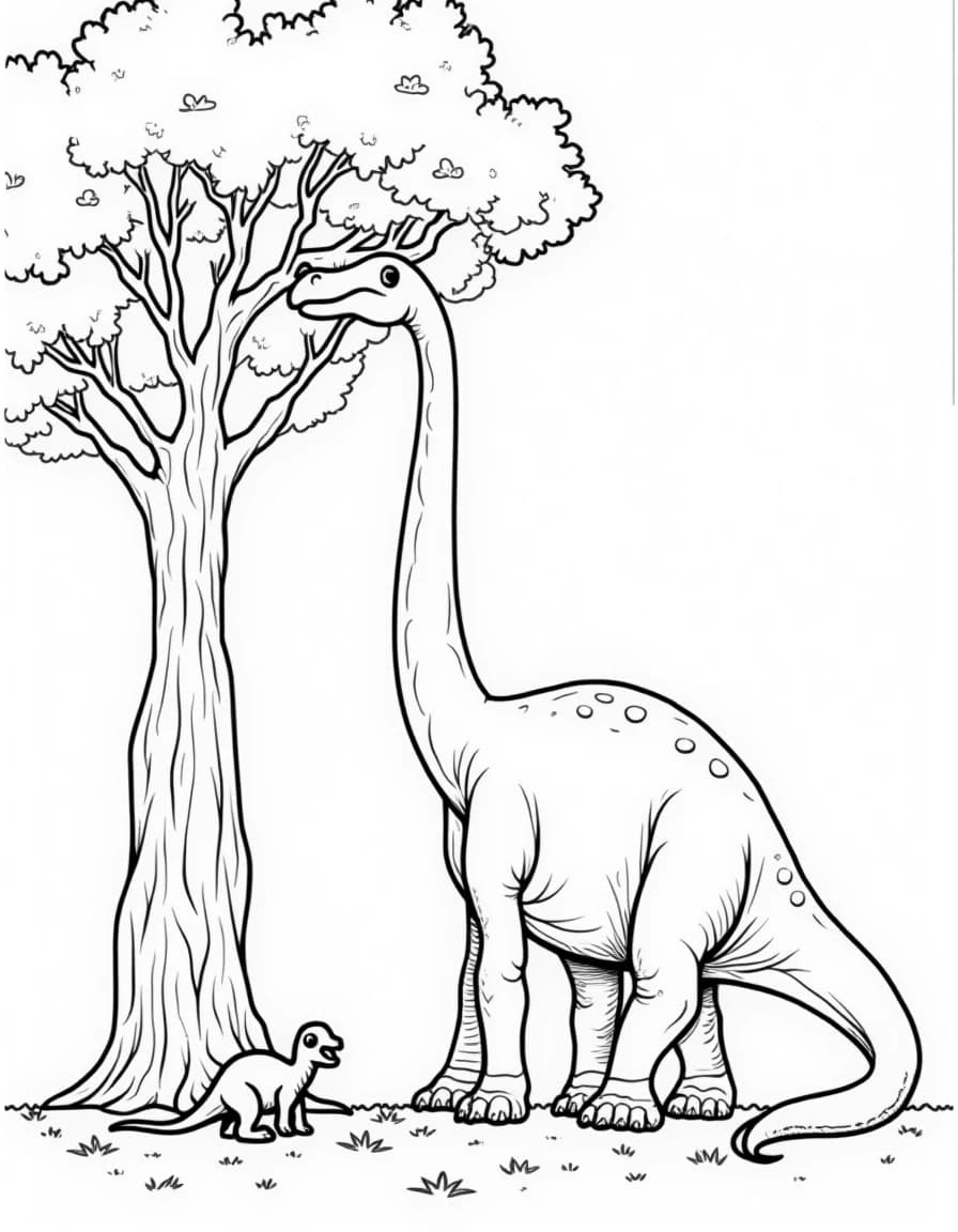 Tall Brachiosaurus coloring page