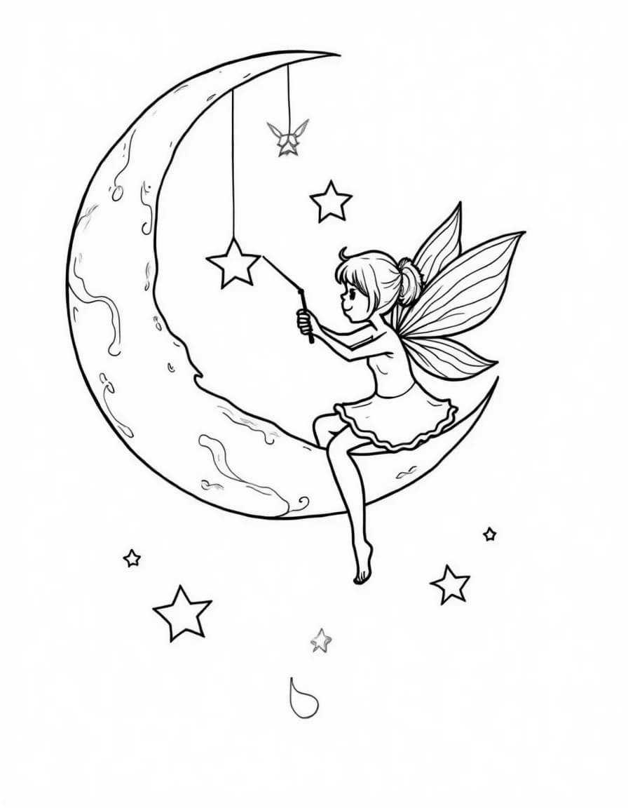 Moon Fairy coloring page