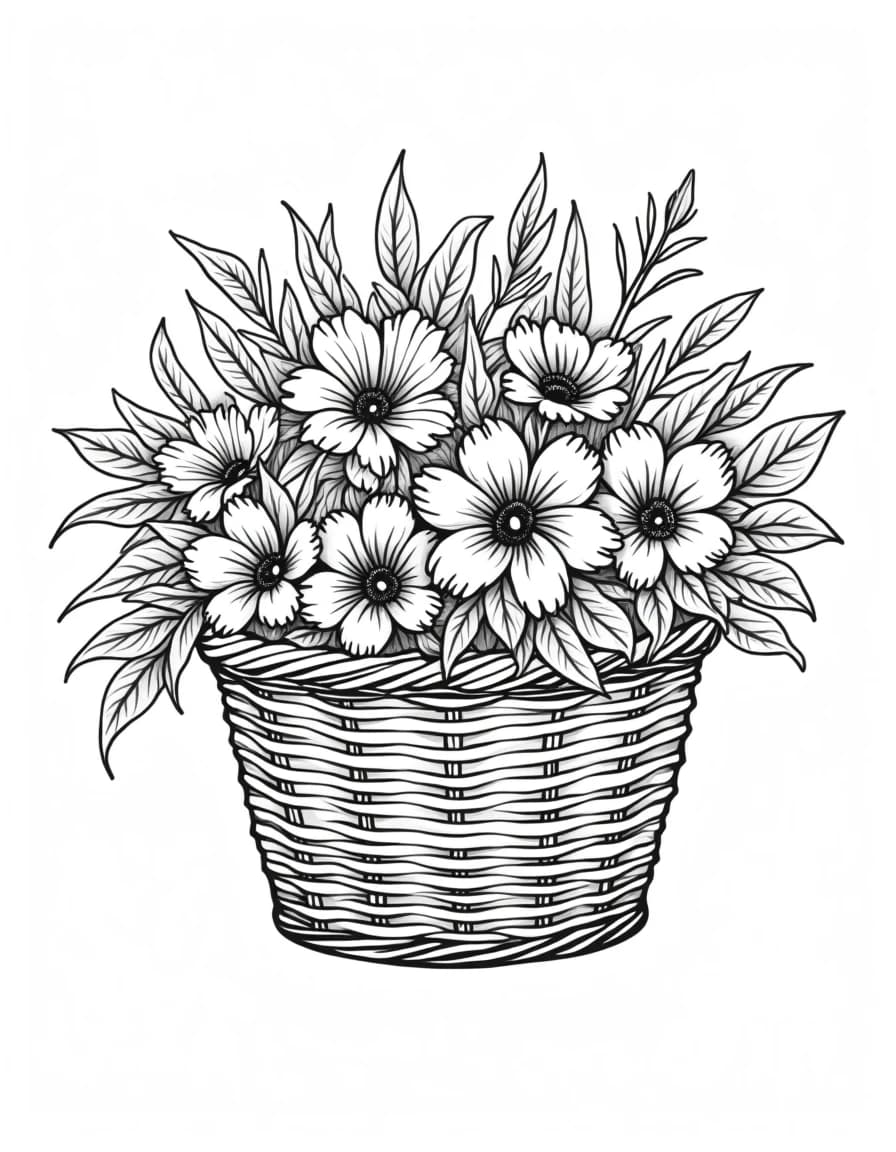 Spring Basket coloring page