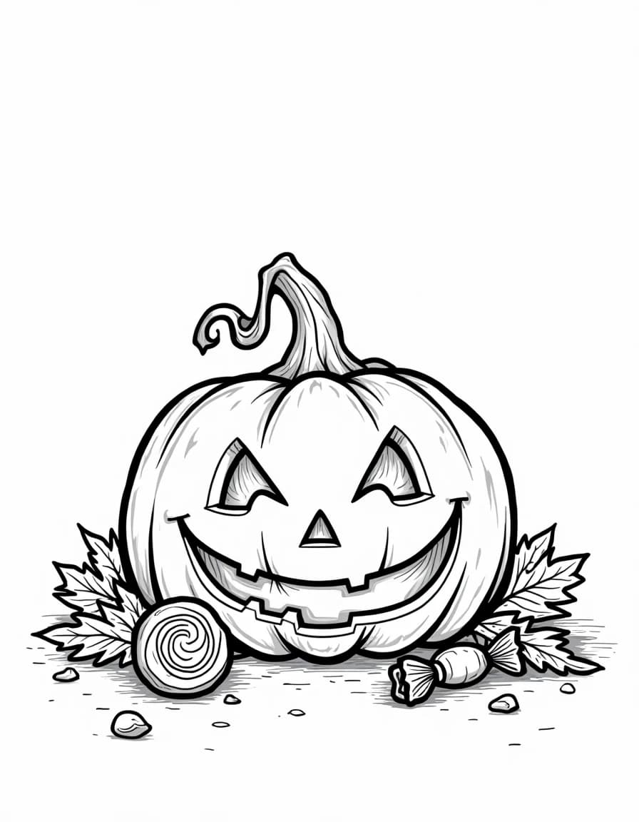 Jack-o'-Lantern โ free printable coloring page