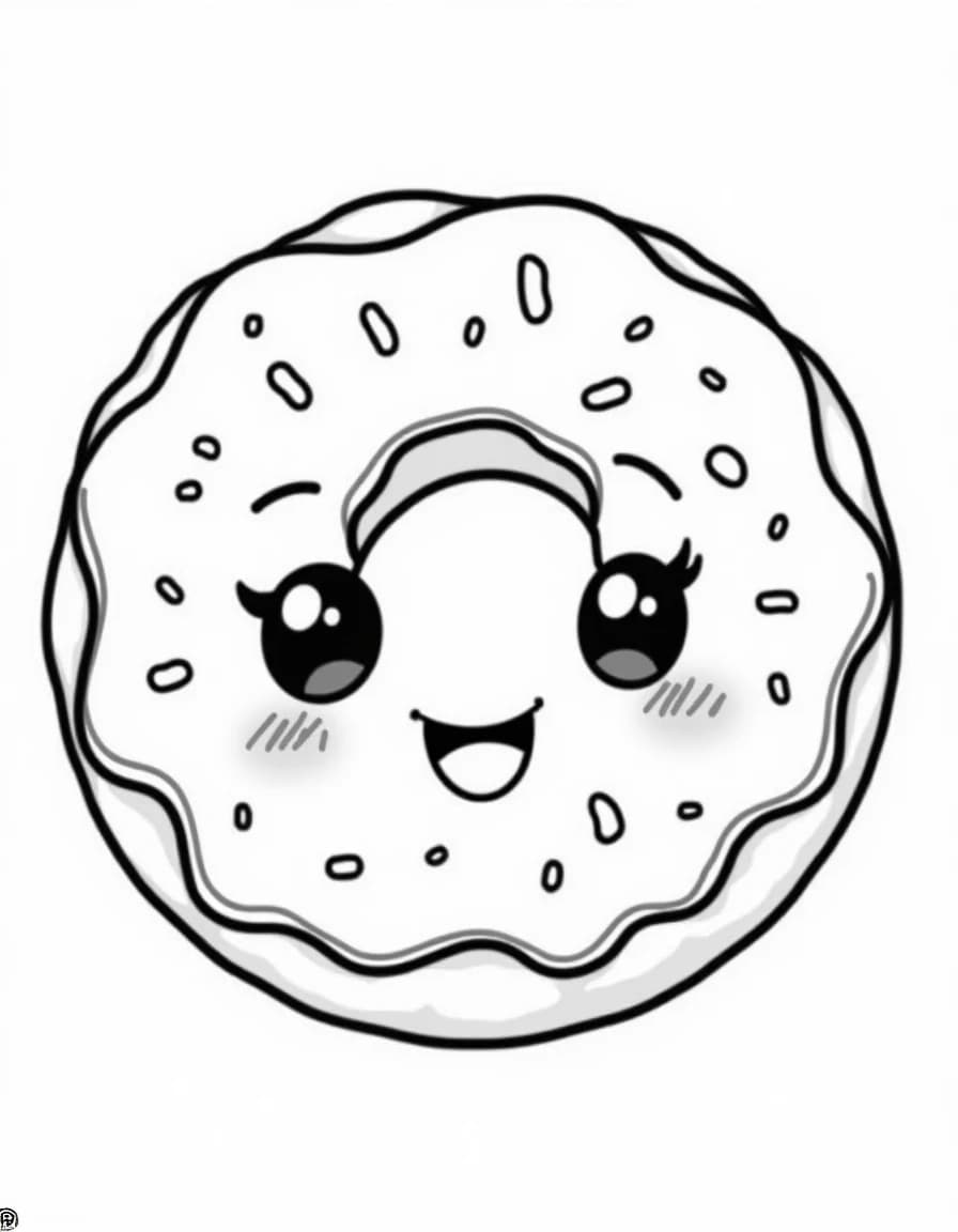 Donut with Sprinkles coloring page