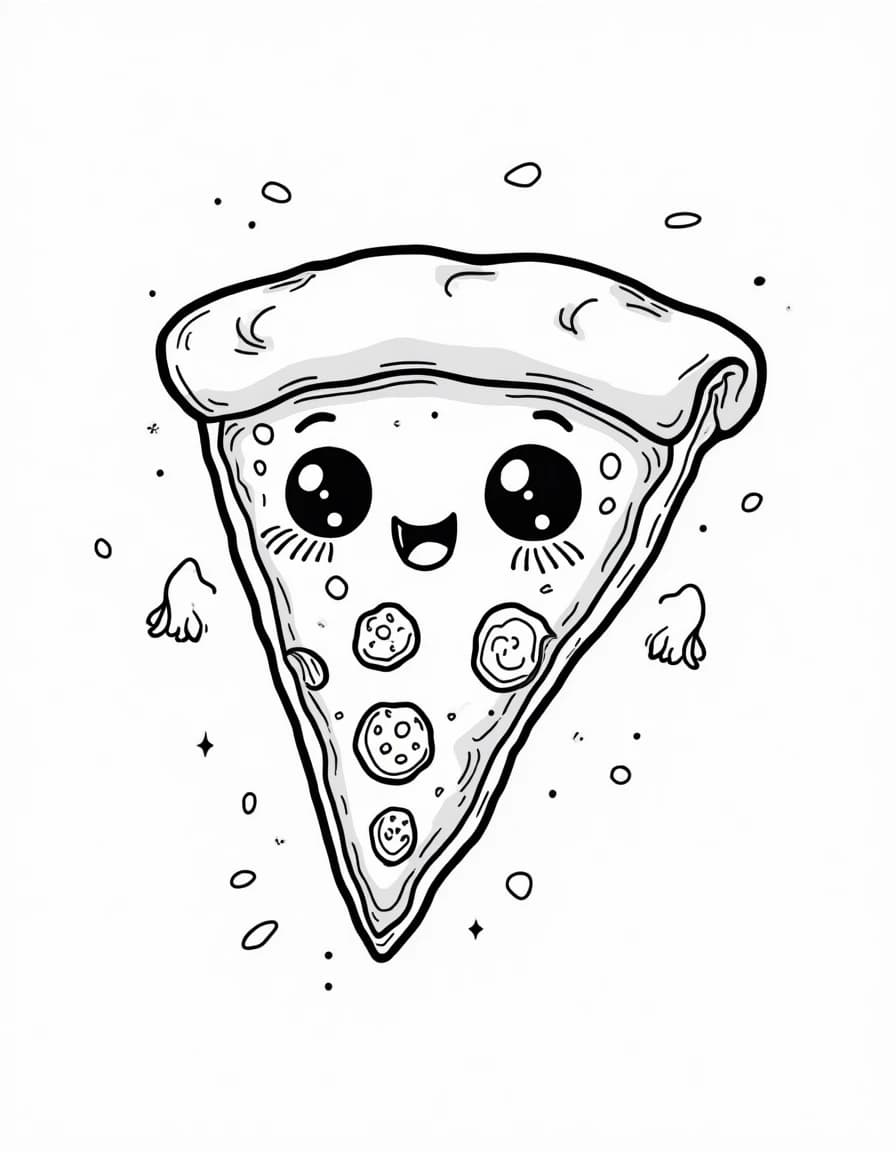 Pizza Party โ free printable coloring page
