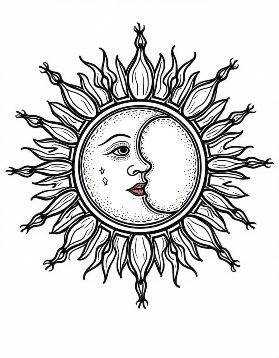 Celestial Mandala coloring page