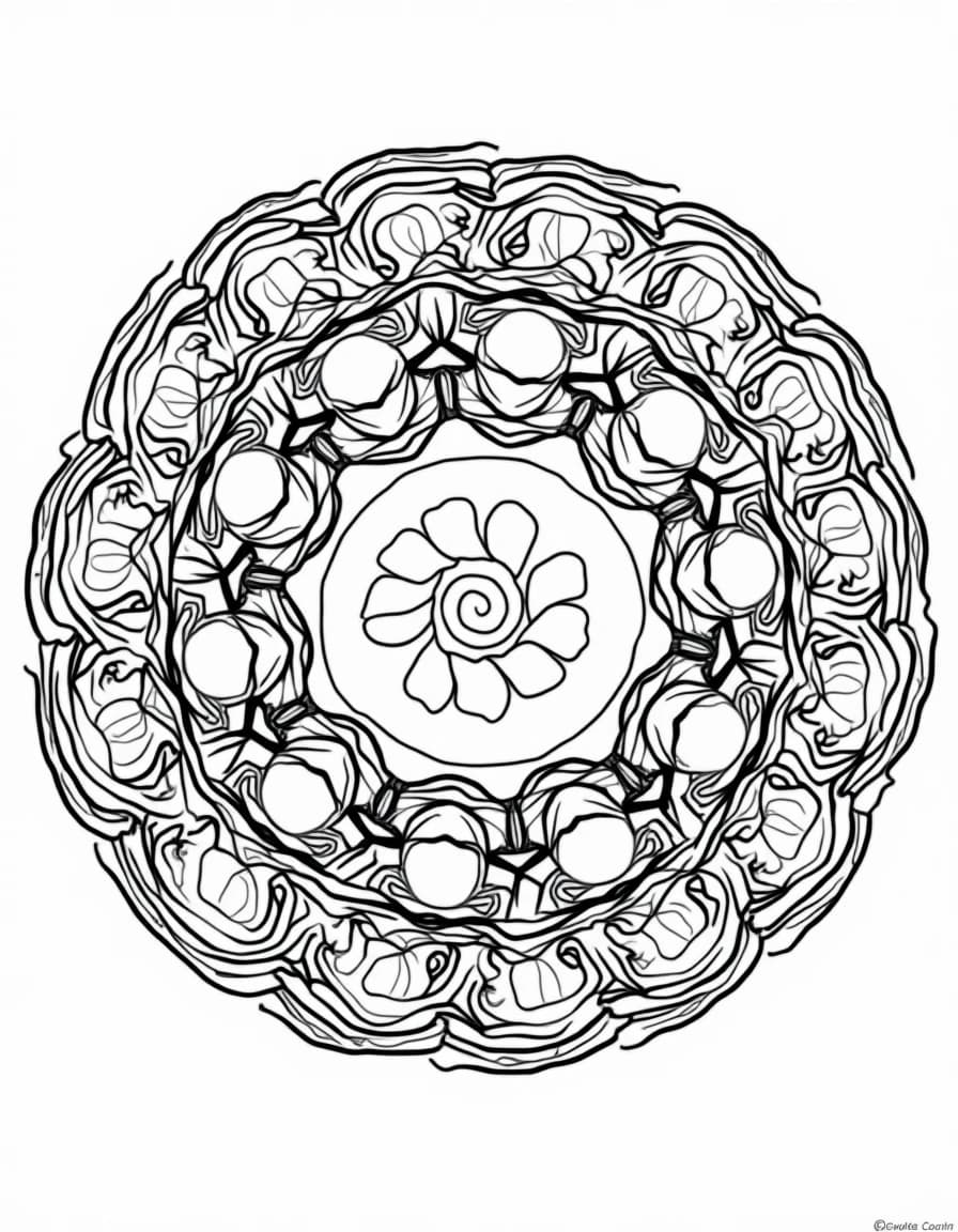Ocean Mandala coloring page