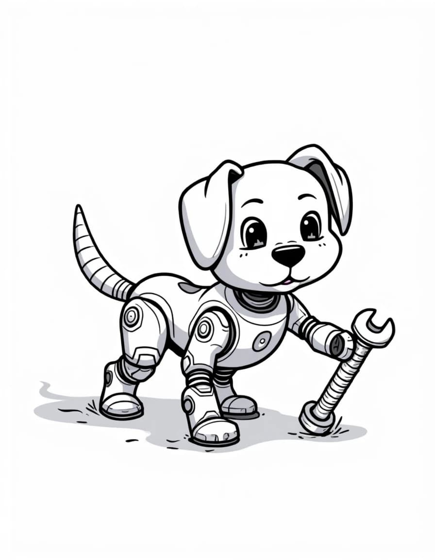 Robot Dog โ free printable coloring page