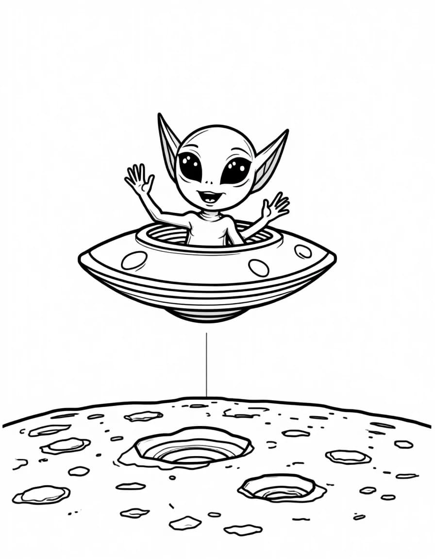 Friendly Alien coloring page