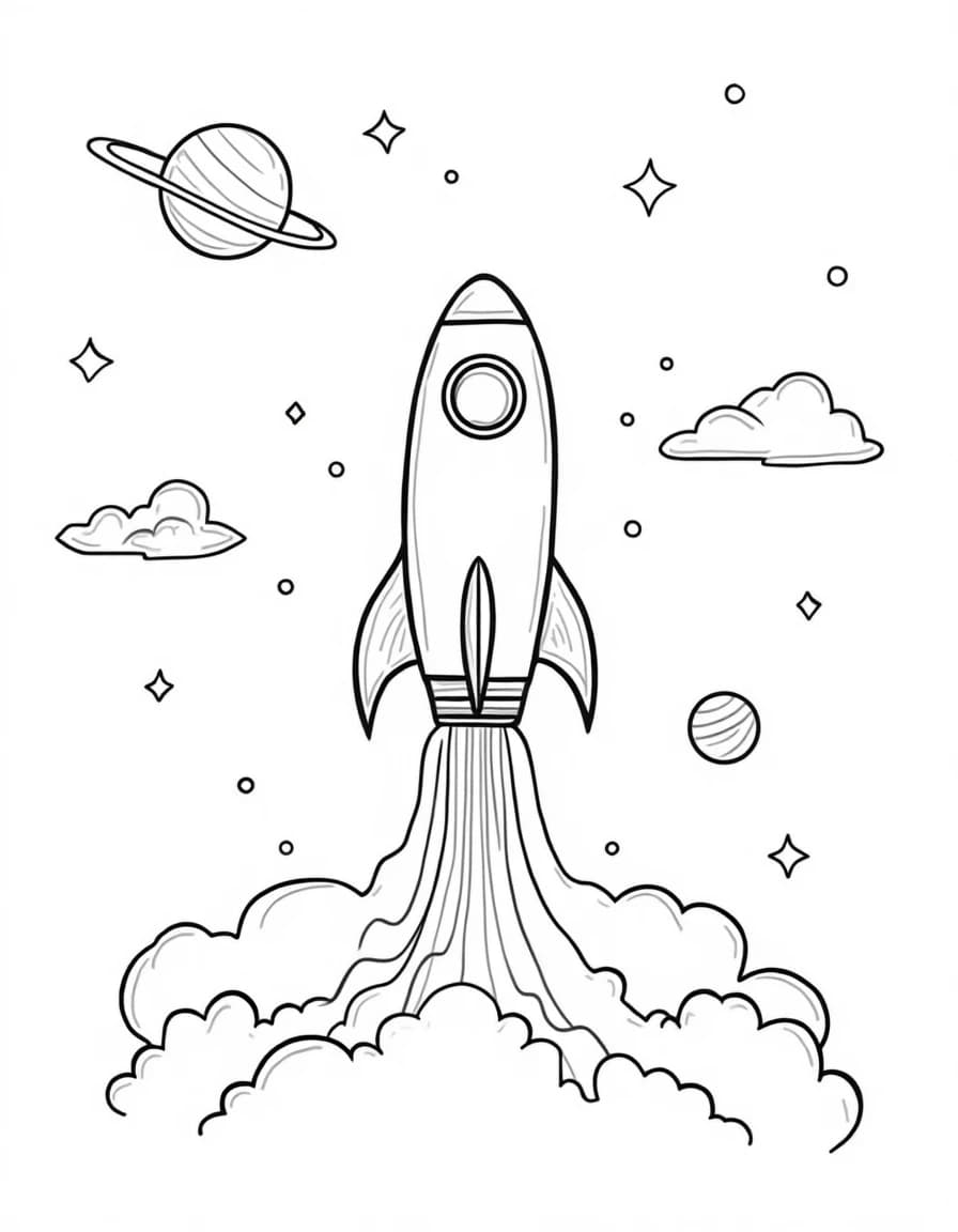 Rocket Launch coloring page