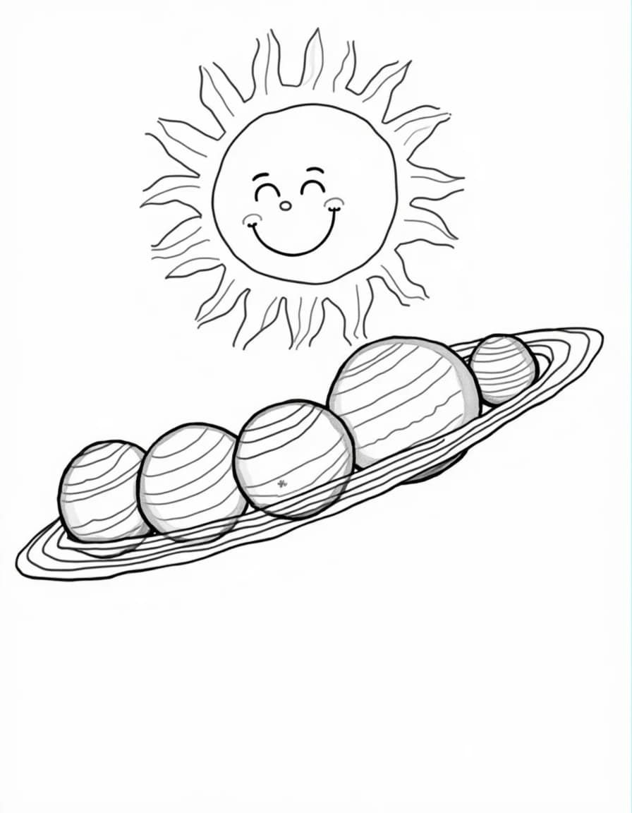 Solar System โ free printable coloring page