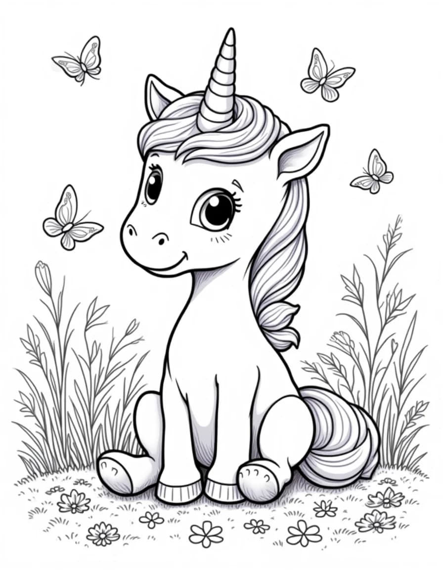 Baby Unicorn coloring page